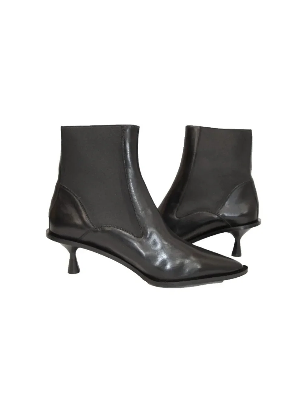 $800 ATP ATELIER Trino Black Leather Ankle boots POINTY KITTEN BLACK 41 (TF21)